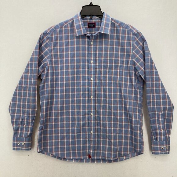 UNTUCKit Potomac Wrinkle Free Long Sleeve Button Up Shirt Mens XL Blue Plaid - Picture 1 of 13